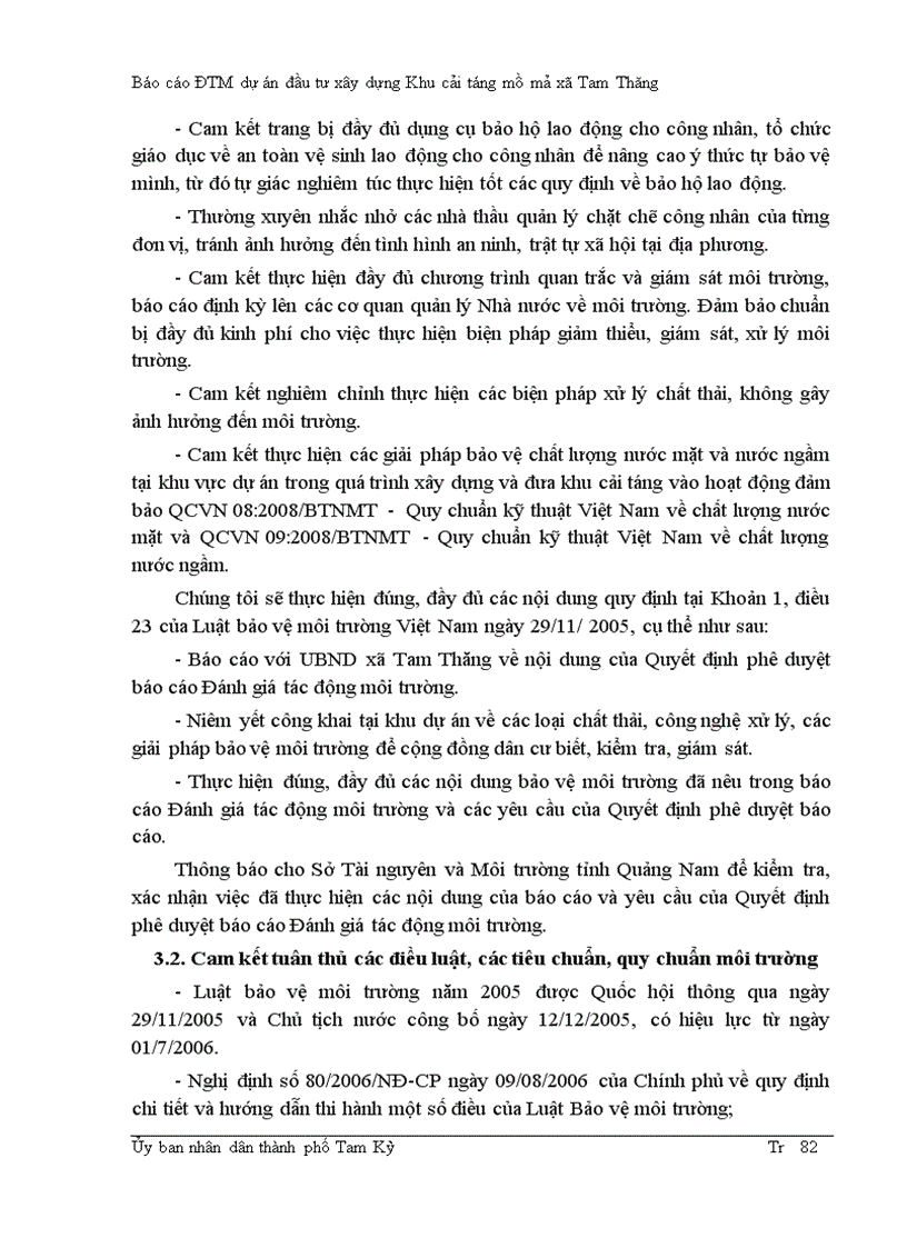 image for page Báo cáo ĐTM dự án đầu tư xây dựng Khu cải táng mồ mả xã Tam Thăng