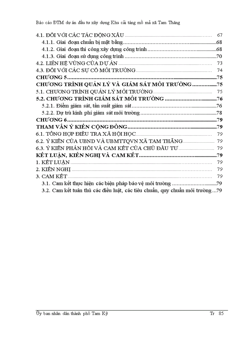 image for page Báo cáo ĐTM dự án đầu tư xây dựng Khu cải táng mồ mả xã Tam Thăng
