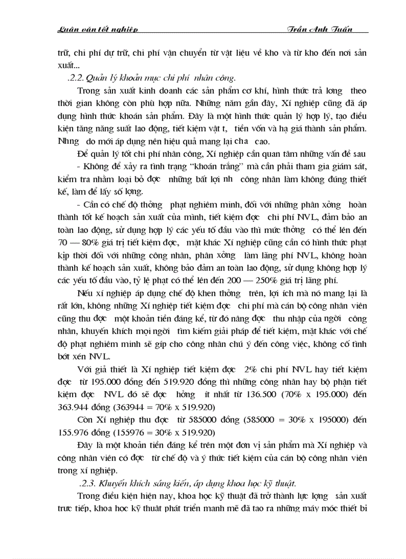 image for page Phương hướng và biện pháp quản lý chi phí và giá thành sản phẩm