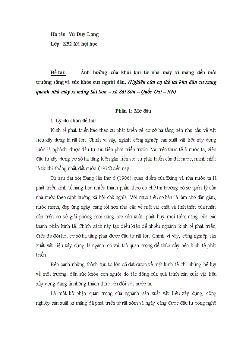 image for page Tác động của khói bụi công nghiệp đến môi trường sống của người dân nghiên cứu cụ thể tại HN