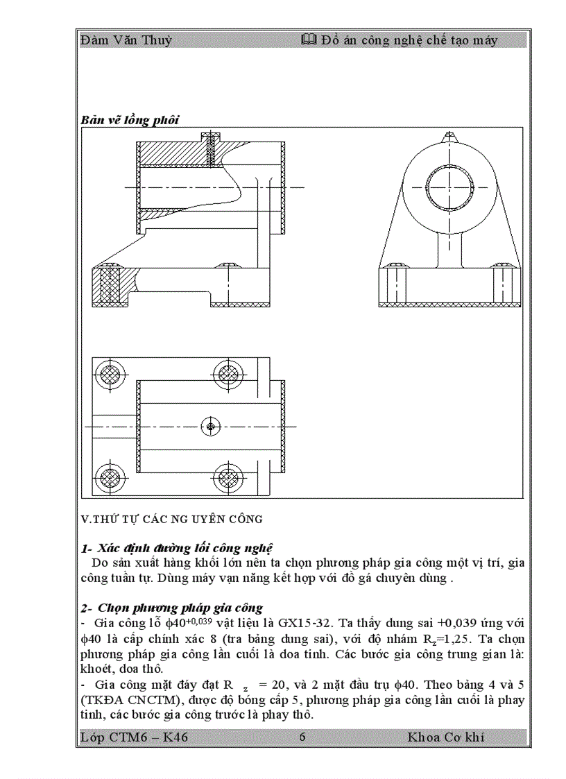 image for page Thiết kế quy trình chế tạo chi tiết gối đỡ
