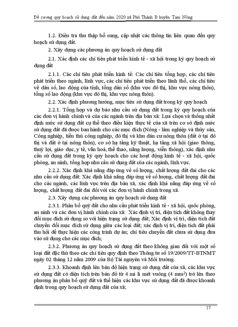 image for page Đề cương quy hoạch sử dụng đất đến năm 2020 xã Phú Thành B huyện Tam Nông tỉnh Đồng tháp