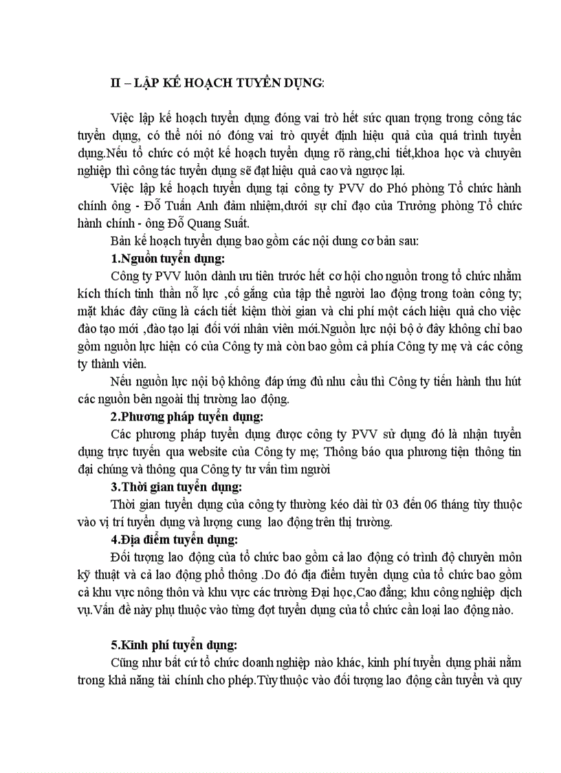 image for page Báo cáo tốt nghiệp Thực trạng công tác tuyển dụng nhân lực tại Công ty cổ phần đầu tư và vật liệu PVV
