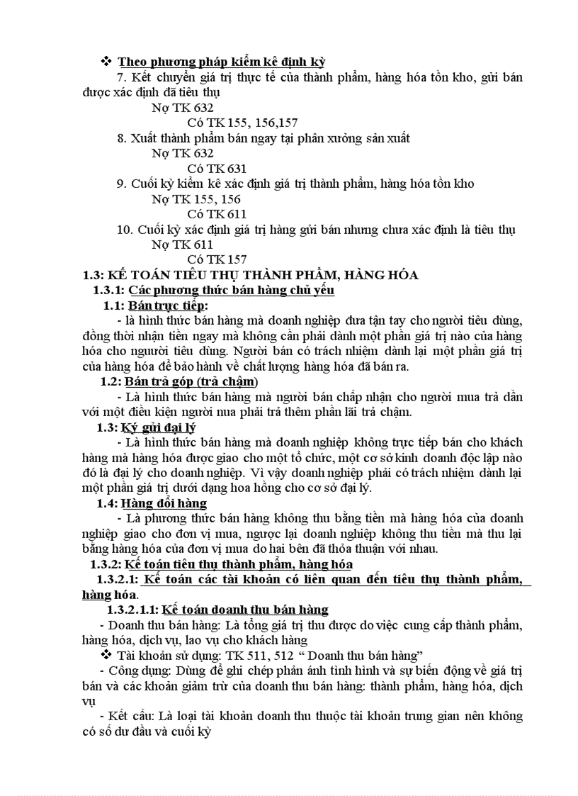 Kế toán thành phẩm hàng hoá tiêu thụ và xác định kết quả kinh doanh tại công ty TNHH thương mại XD Trung Bích