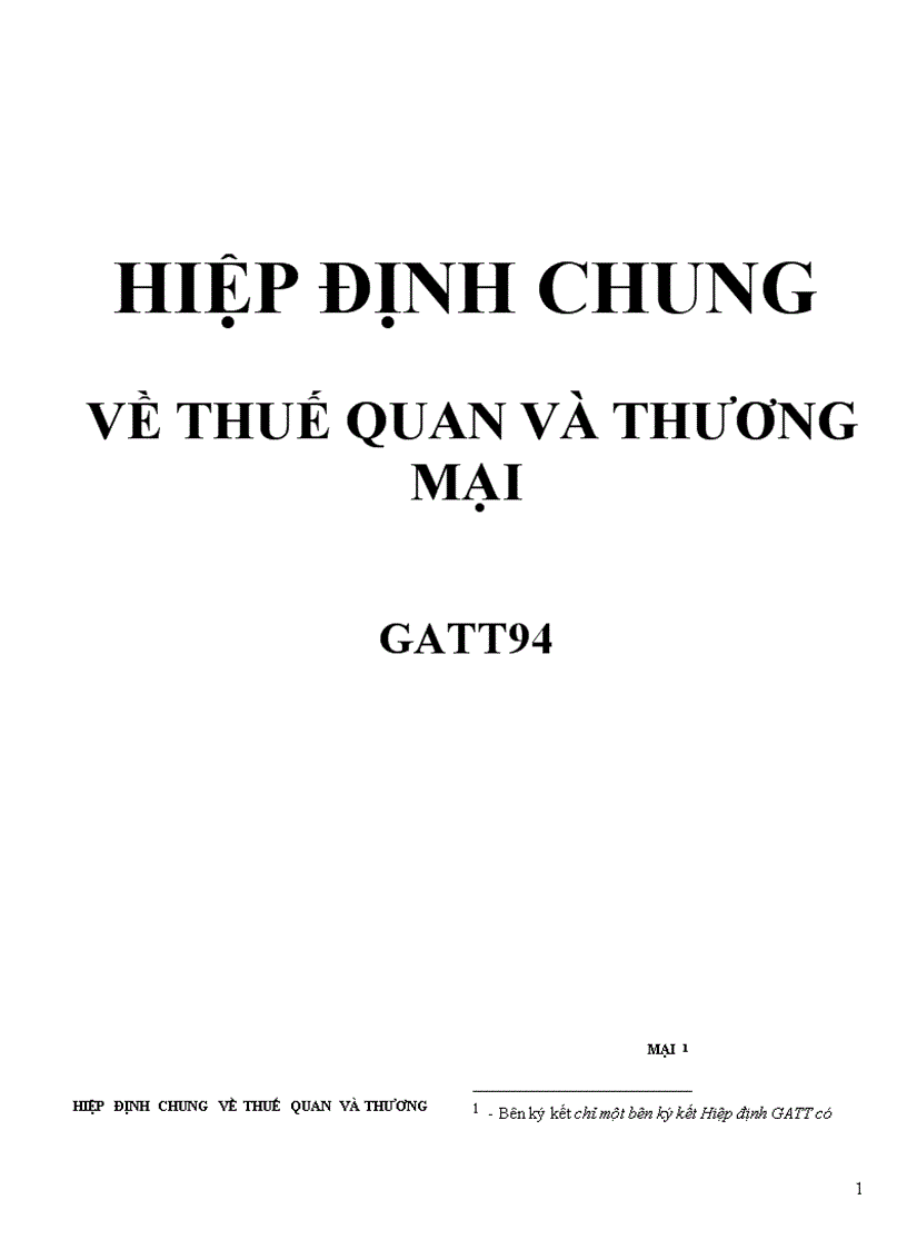 Hiệp định thương mại quốc tế GATT 1994 TRIPS GATS