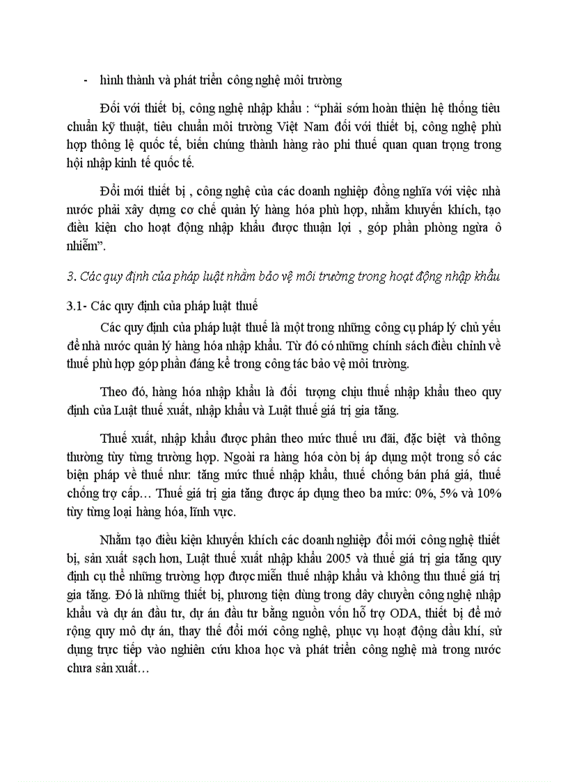 image for page Nhập khẩu và sự cần thiết phải bảo vệ môi trường trong nhập khẩu hàng hóa Tác động của hội nhập kinh tế đến các quy định của pháp luật bảo vệ môi trường trong lĩnh vực nhập khẩu