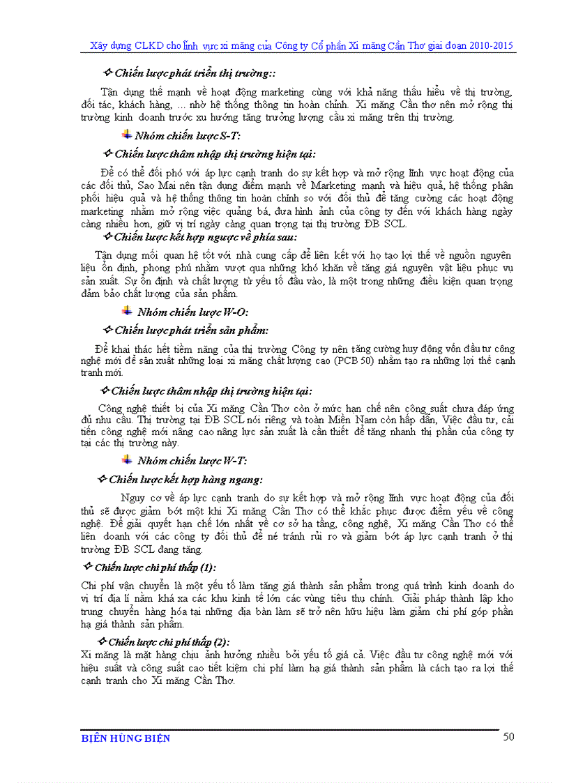 image for page Xây dựng chiến lược kinh doanh cho lĩnh vực xi măng của Công ty Cổ phần Xi măng Cần Thơ giai đoạn 2010 2015