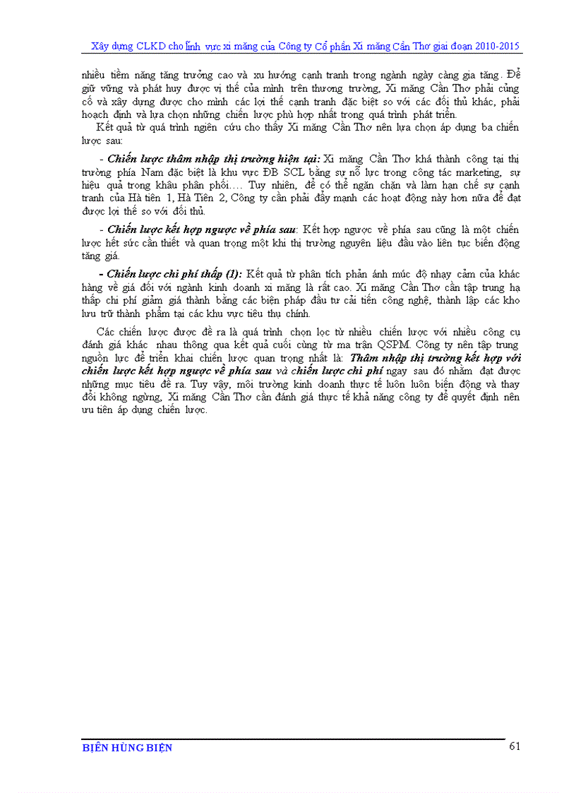 image for page Xây dựng chiến lược kinh doanh cho lĩnh vực xi măng của Công ty Cổ phần Xi măng Cần Thơ giai đoạn 2010 2015