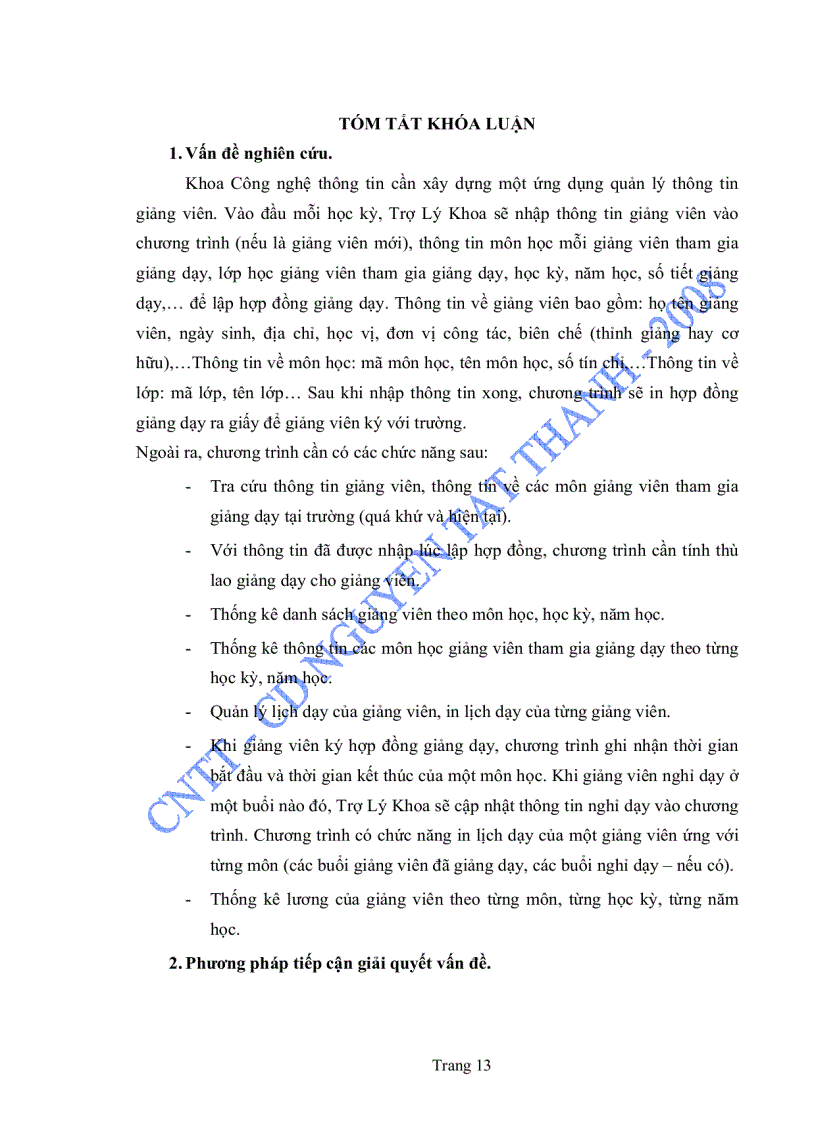 image for page Luận văn Xây dựng chương trình quản lý thông tin giảng viên khoa CNTT