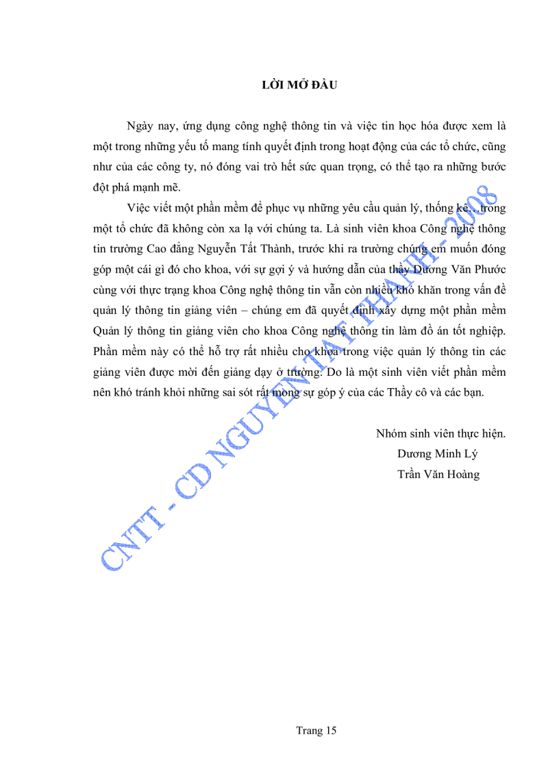 image for page Luận văn Xây dựng chương trình quản lý thông tin giảng viên khoa CNTT
