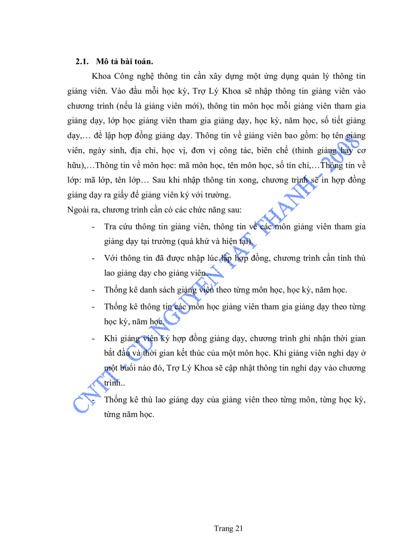image for page Luận văn Xây dựng chương trình quản lý thông tin giảng viên khoa CNTT