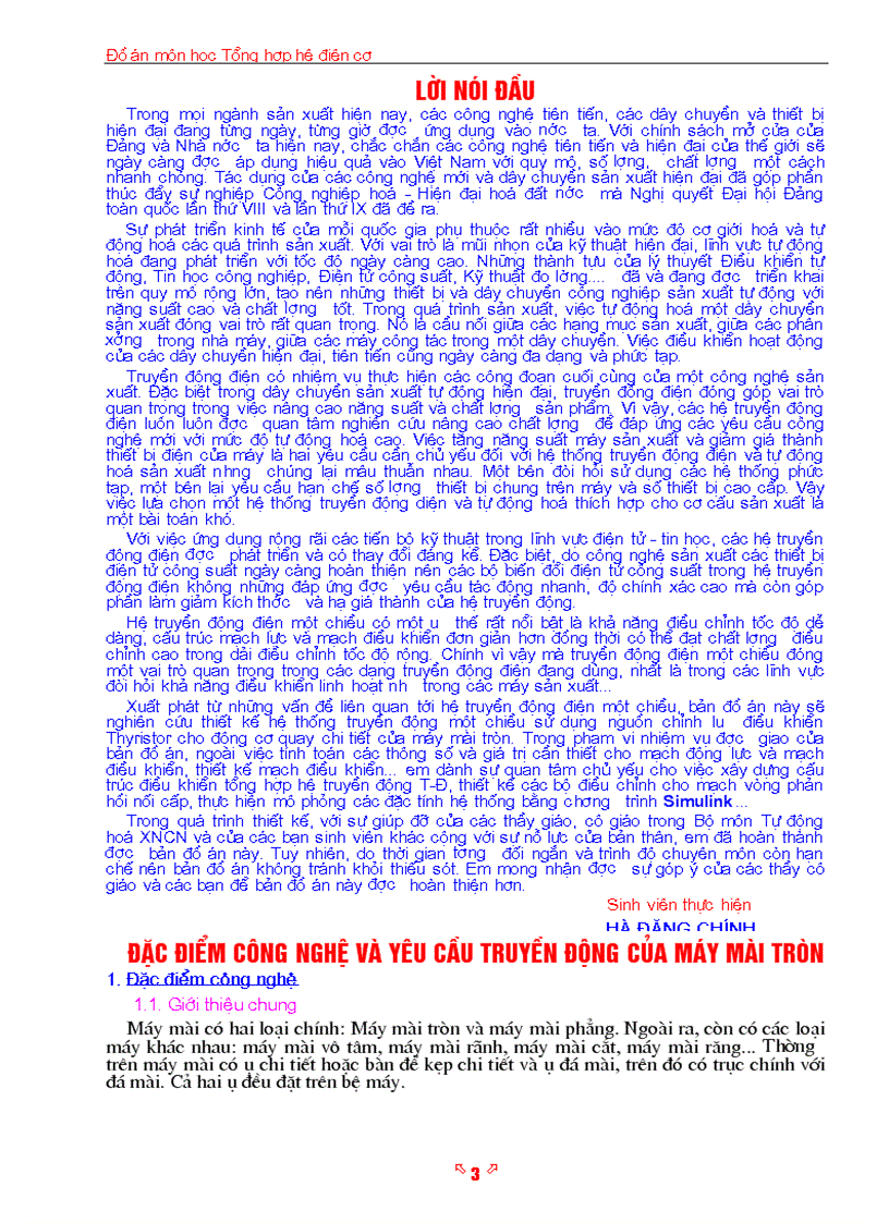 image for page Thiết kế hệ truyền động cho máy mài tròn