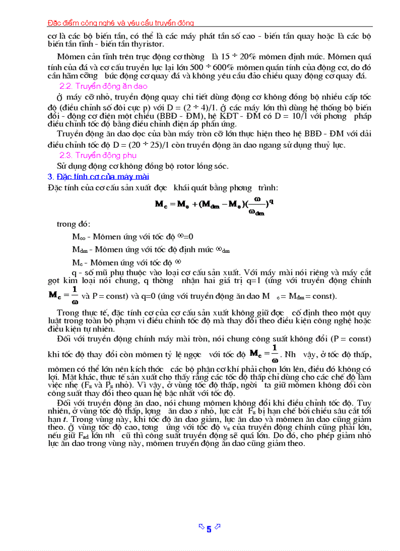 image for page Thiết kế hệ truyền động cho máy mài tròn