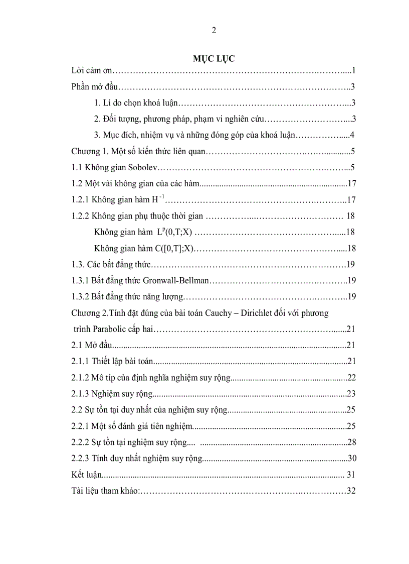 image for page Nghiên cứu tính đặt đúng của bài toán Cauchy Dirichlet đối với phương trình parabolic cấp hai
