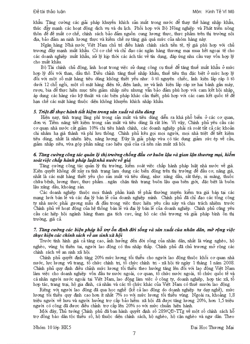 image for page Phân tích tác động của một số chính sách cụ thể mà chính phủ Việt Nam đã thực hiện trong vài năm trở lại đây để kiềm chế lạm phát