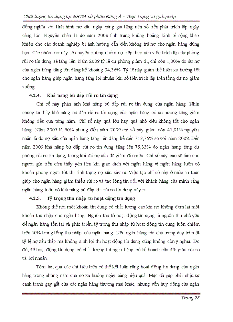 image for page Chất lượng tín dụng tại ngân hàng cổ phần Đông Á Thực trạng và giải pháp