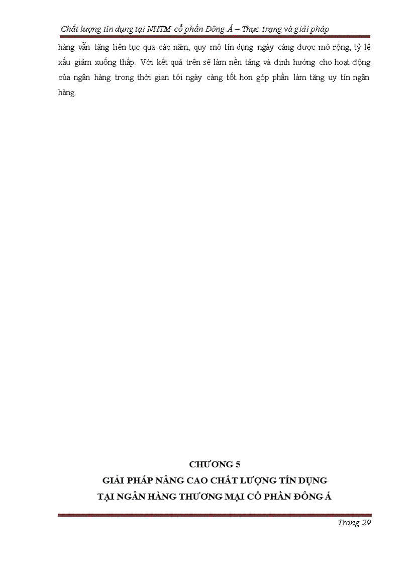 image for page Chất lượng tín dụng tại ngân hàng cổ phần Đông Á Thực trạng và giải pháp