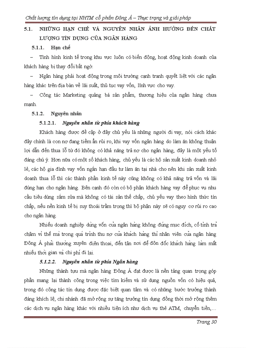 image for page Chất lượng tín dụng tại ngân hàng cổ phần Đông Á Thực trạng và giải pháp