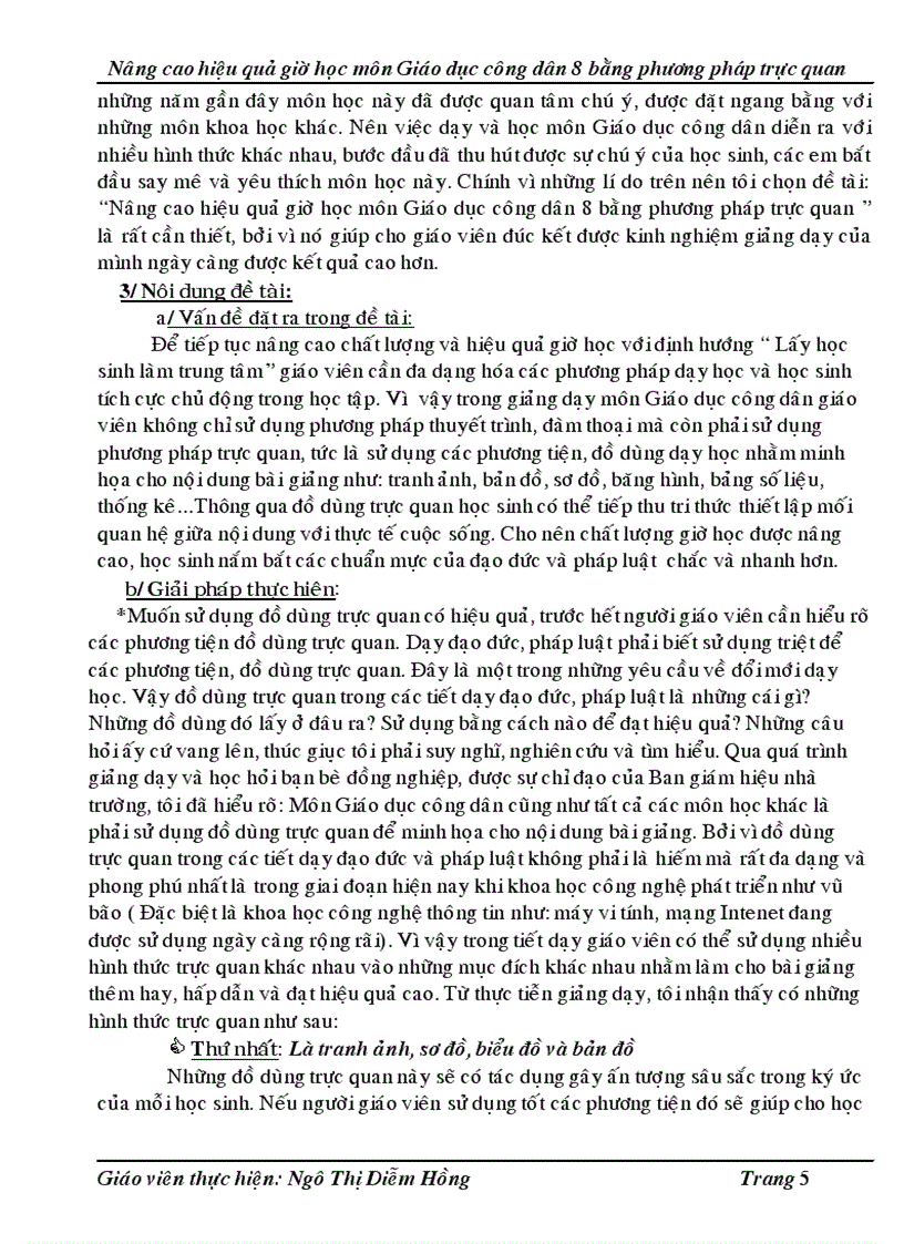 image for page Nâng cao hiệu quả giờ học môn Giáo dục công dân 8 bằng phương pháp trực quan