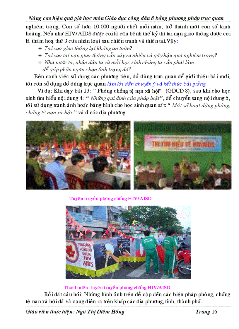 image for page Nâng cao hiệu quả giờ học môn Giáo dục công dân 8 bằng phương pháp trực quan