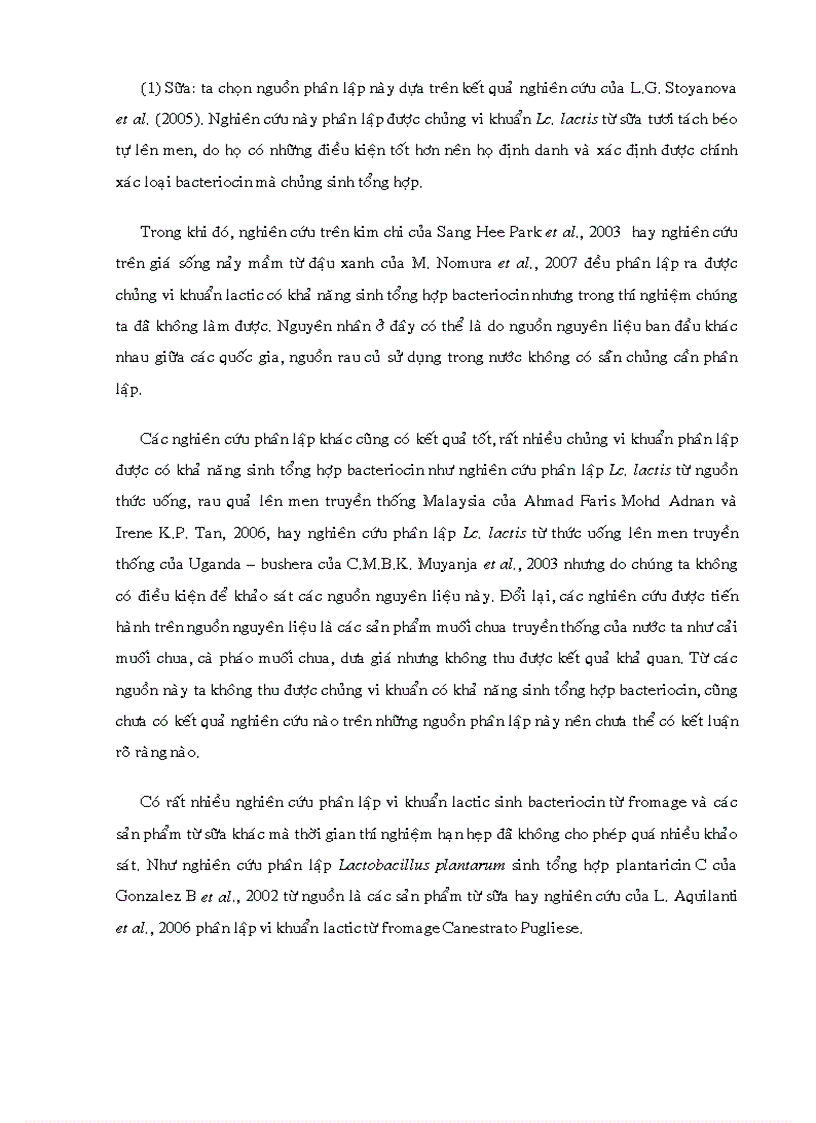 image for page Phân lập chủng vi khuẩn lactic và khảo sát khả năng sinh tổng hợp bacterioncin
