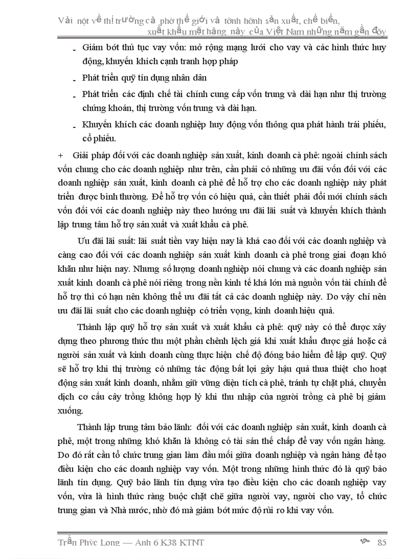 image for page Vài nét về thị trường cà phê thế giới và tình hình sản xuất chế biến xuất khẩu mặt hàng này của việt nam những năm gần đây