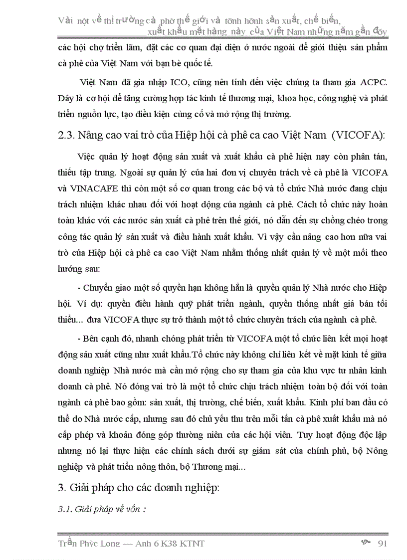 image for page Vài nét về thị trường cà phê thế giới và tình hình sản xuất chế biến xuất khẩu mặt hàng này của việt nam những năm gần đây