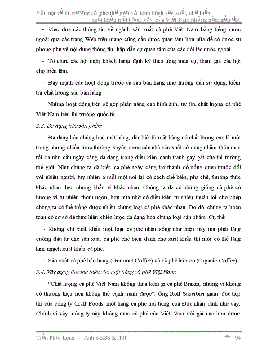 image for page Vài nét về thị trường cà phê thế giới và tình hình sản xuất chế biến xuất khẩu mặt hàng này của việt nam những năm gần đây