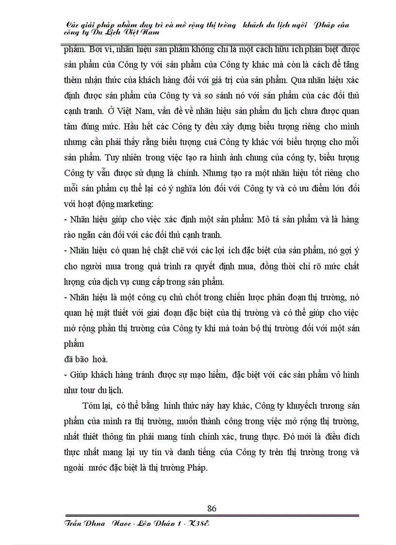 image for page Các giải pháp nhằm duy trì và mở rộng thị trường khách du lịch người pháp của công ty du lịch việt nam