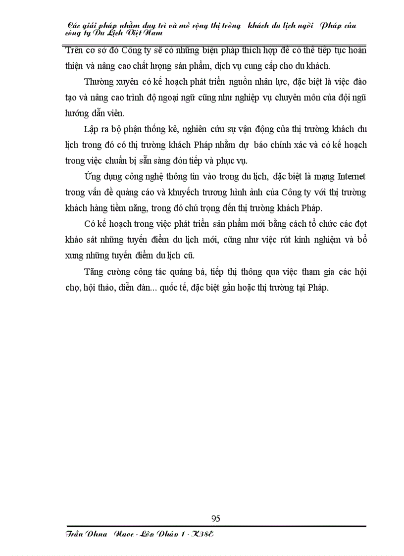 image for page Các giải pháp nhằm duy trì và mở rộng thị trường khách du lịch người pháp của công ty du lịch việt nam