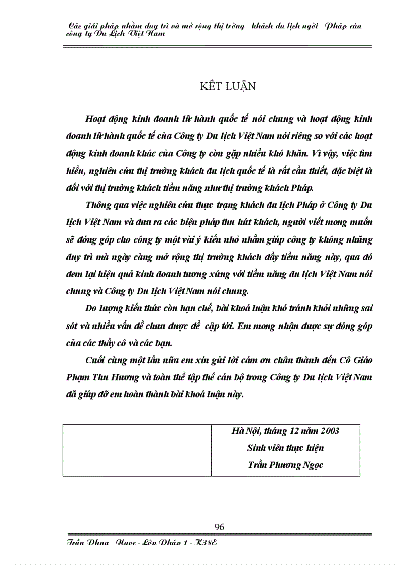 image for page Các giải pháp nhằm duy trì và mở rộng thị trường khách du lịch người pháp của công ty du lịch việt nam