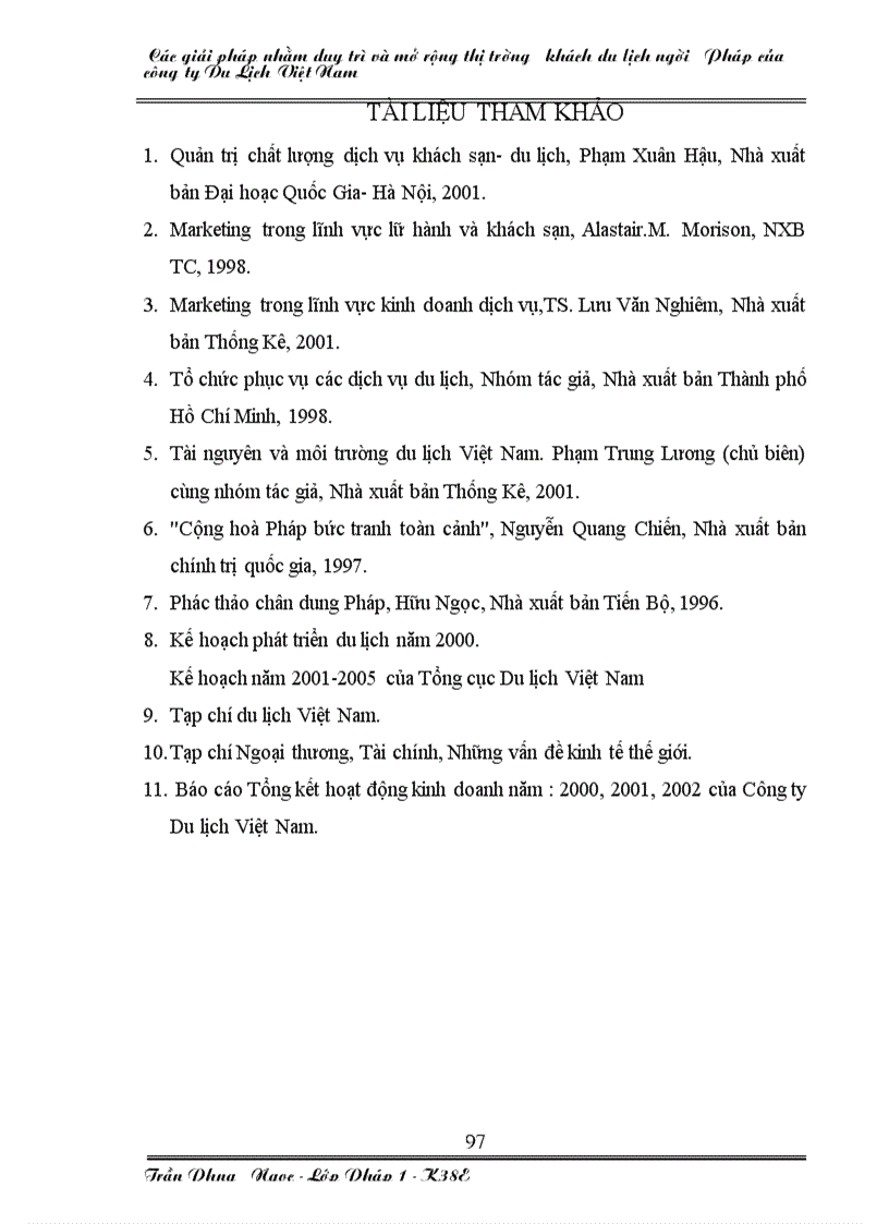 image for page Các giải pháp nhằm duy trì và mở rộng thị trường khách du lịch người pháp của công ty du lịch việt nam