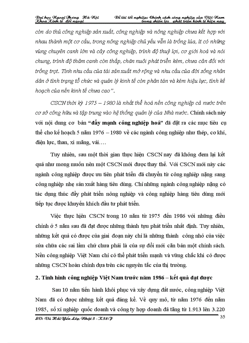 image for page Chính sách công nghiệp của việt nam trong chiến lược phát triển kinh tế hiện nay