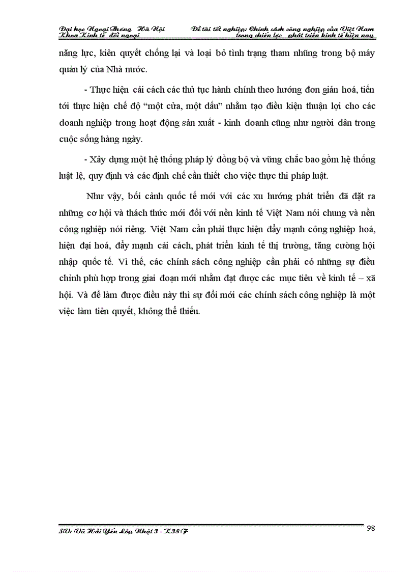 image for page Chính sách công nghiệp của việt nam trong chiến lược phát triển kinh tế hiện nay