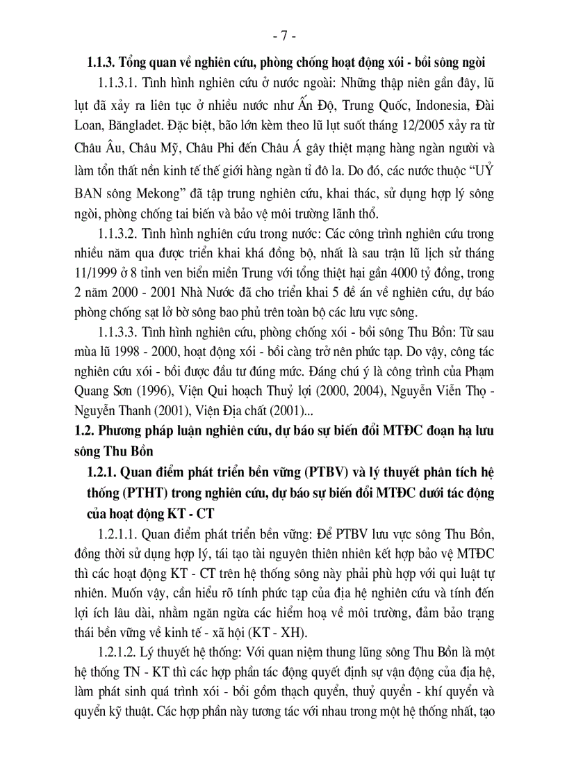 image for page Đặc điểm môi trường địa chất khu vực hạ lưu sông Thu Bồn và sự biến đổi của nó do ảnh hưởng các hoạt động Kinh tế Công trình