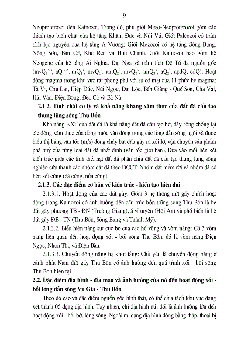 image for page Đặc điểm môi trường địa chất khu vực hạ lưu sông Thu Bồn và sự biến đổi của nó do ảnh hưởng các hoạt động Kinh tế Công trình