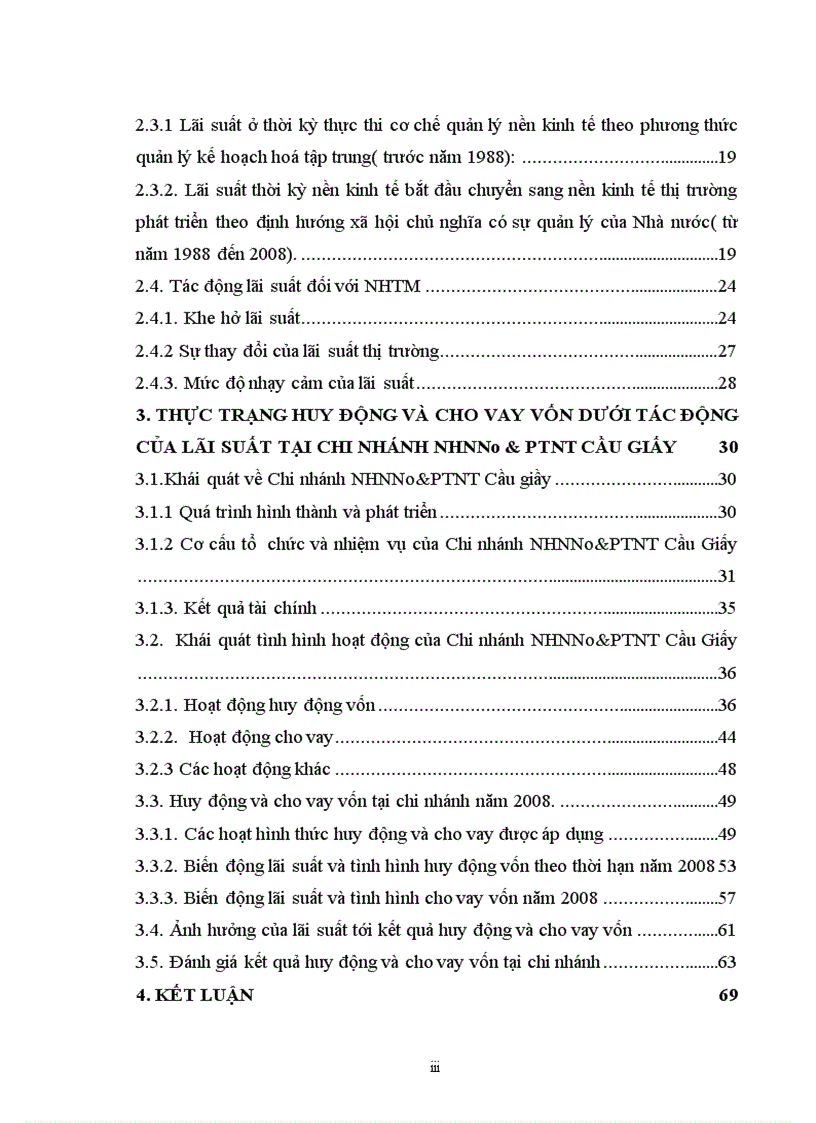 image for page Tình hình huy động và cho vay vốn dưới tác động của lãi suất tại chi nhánh ngân hàng Nông Nghiệp PTNT Cầu Giấy Hà Nội năm 2008