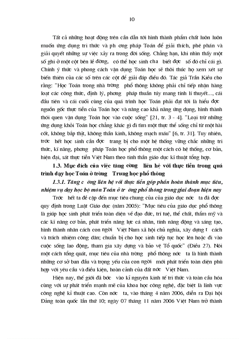 image for page Tăng cường liên hệ với thực tiễn trong quá trình dạy học một số chủ đề giải tích ở trường trung học phổ thông