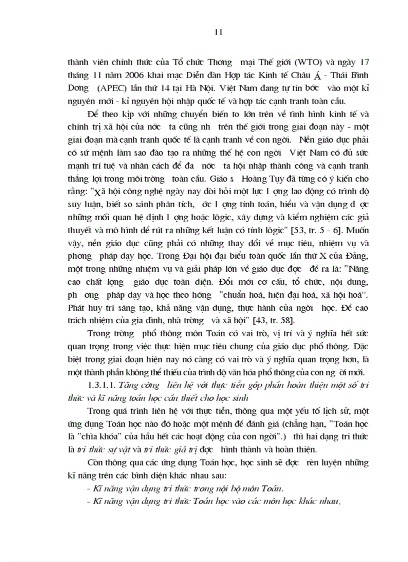 image for page Tăng cường liên hệ với thực tiễn trong quá trình dạy học một số chủ đề giải tích ở trường trung học phổ thông