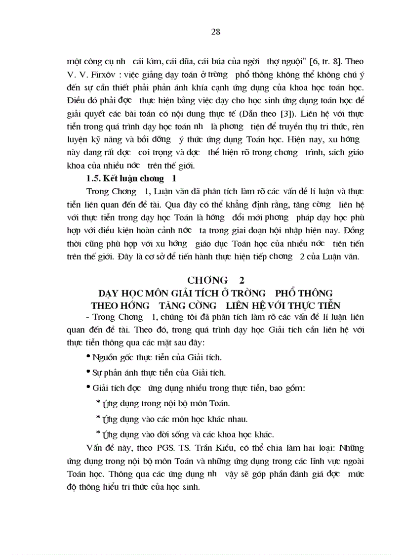image for page Tăng cường liên hệ với thực tiễn trong quá trình dạy học một số chủ đề giải tích ở trường trung học phổ thông