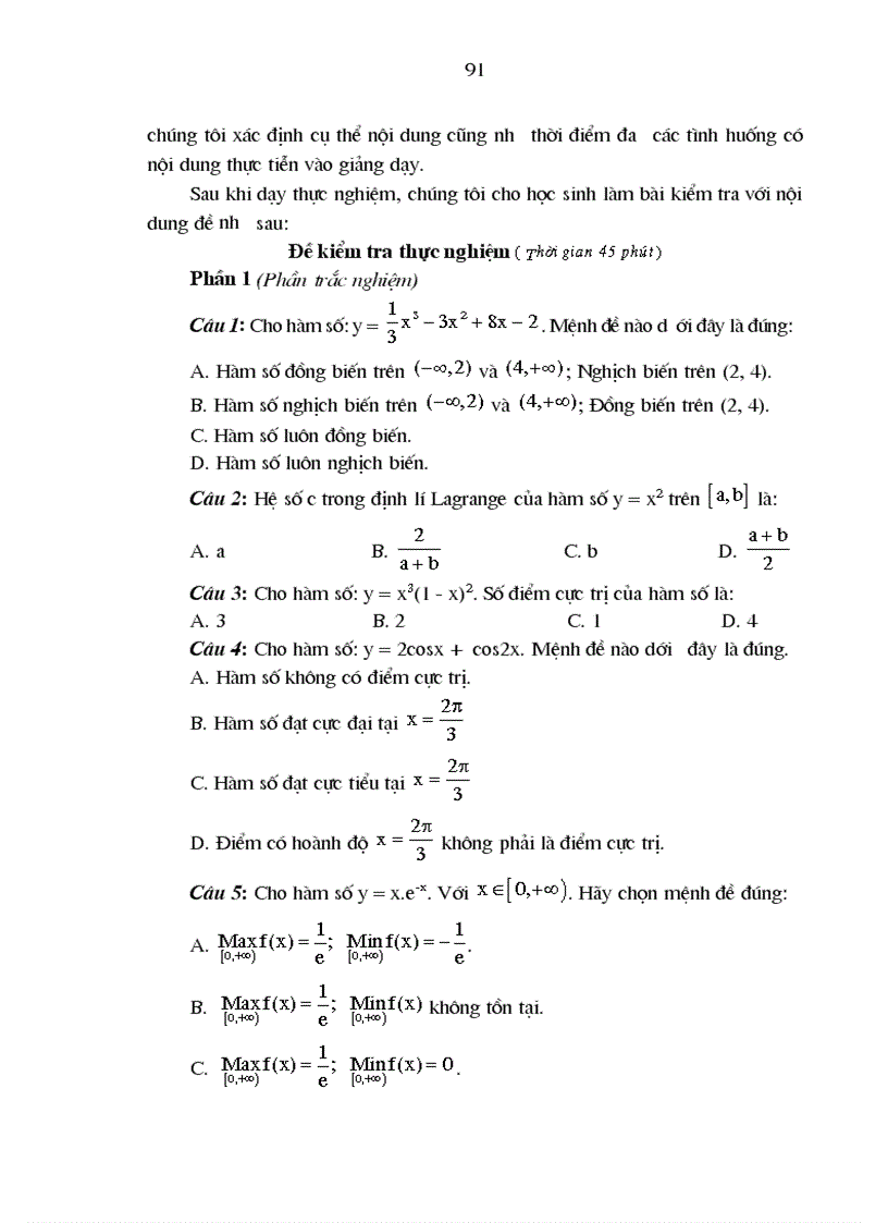 image for page Tăng cường liên hệ với thực tiễn trong quá trình dạy học một số chủ đề giải tích ở trường trung học phổ thông