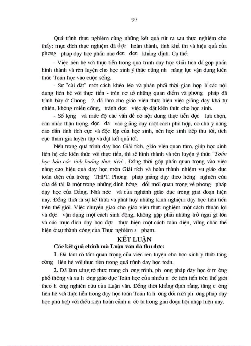 image for page Tăng cường liên hệ với thực tiễn trong quá trình dạy học một số chủ đề giải tích ở trường trung học phổ thông