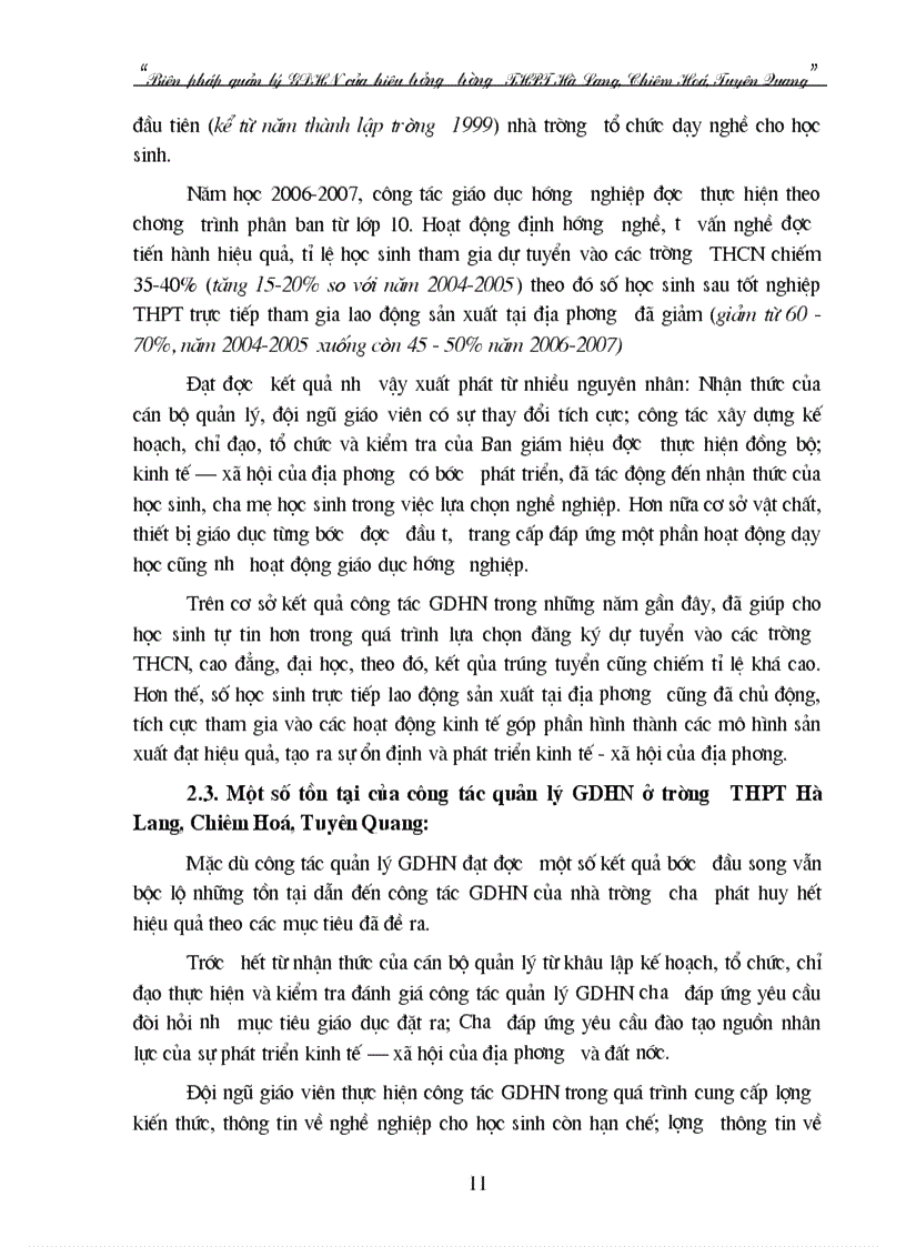 image for page Biện pháp quản lý giáo dục hướng nghiệp của hiệu trưởng trường THPT Hà Lang Chiêm Hoá Tuyên Quang