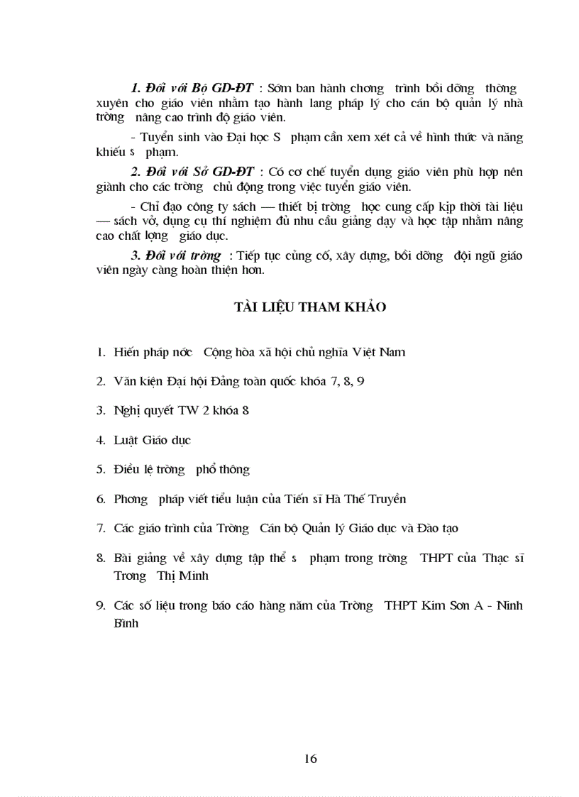 image for page Một số kinh nghiệm về xây dựng bồi dưỡng nâng cao chất lượng đội ngũ giáo viên ở trường thpt kim sơn a ninh bình