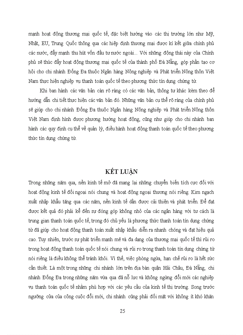 image for page Hoạt động thanh toán quốc tế theo phương thức tín dụng chứng từ tại ngân hàng nông nghiệp và phát triển nông thôn việt nam chi nhánh đống đa tại thành phố đà nẵng thực trạng và giải pháp giai