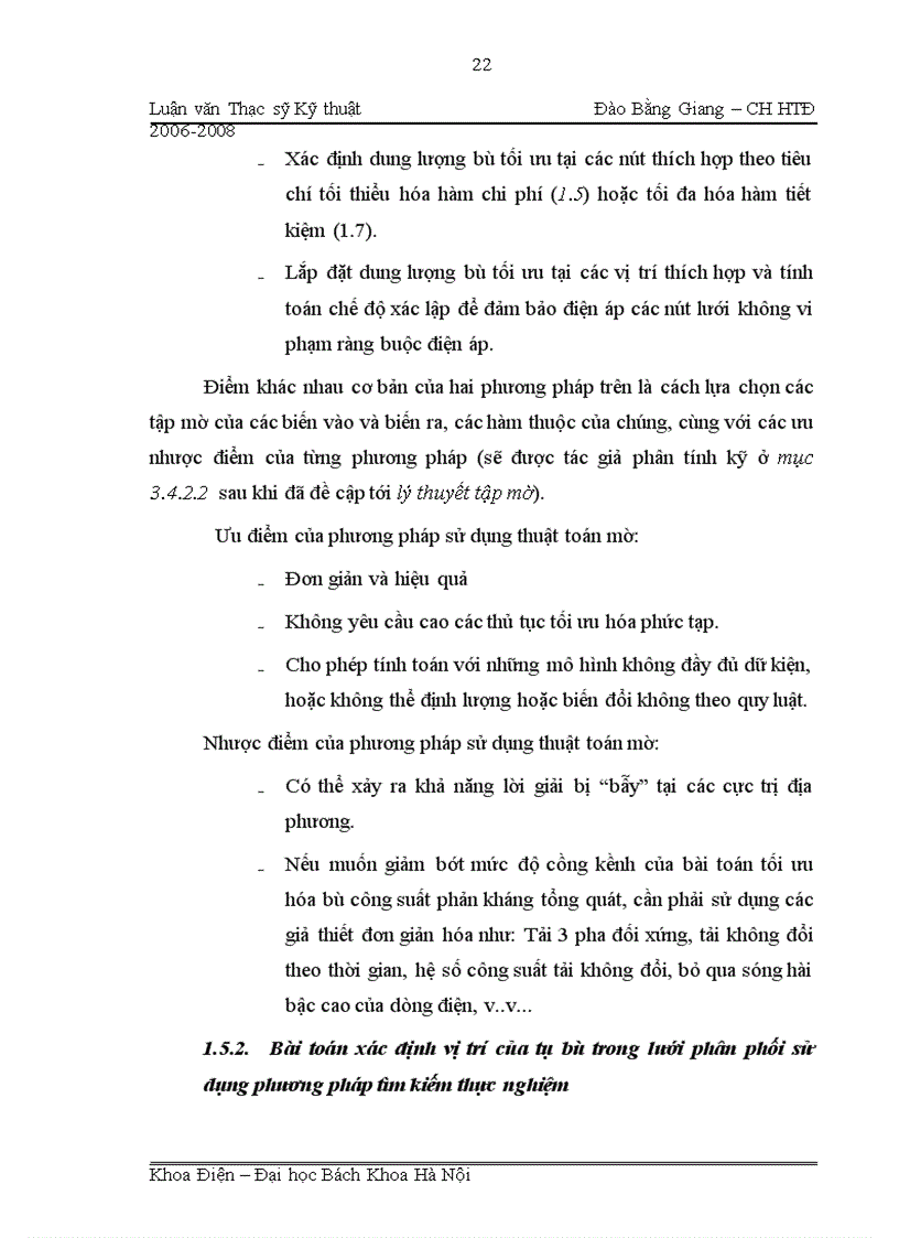 image for page Ứng dụng lý thuyết tập mờ giải quyết bài toán tối ưu hóa bù công suất phản kháng trong lưới phân phối