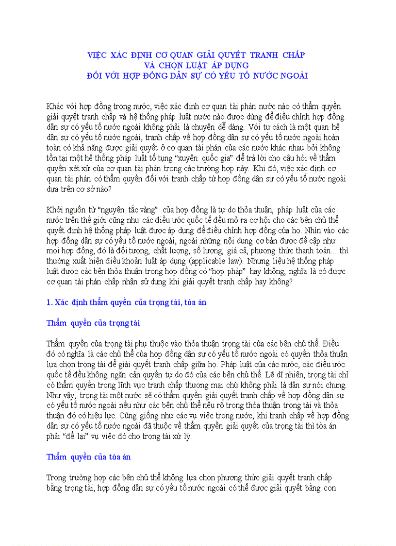 image for page Xác định cơ quan giải quyết tranh chấp và chọn luật đối với hợp đồng dân sự có yếu tố nước ngoài