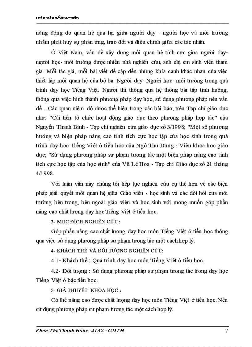 image for page Sử dụng phương pháp sư phạm tương tác trong dạy học tiếng việt ở tiểu học