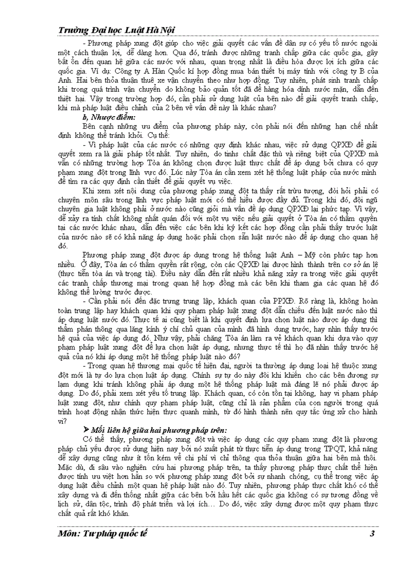 image for page Ưu nhược điểm của các phương pháp giải quyết xung đột pháp luật của tư pháp quốc tế Thực tiễn áp dụng các phương pháp này tại Việt Nam File Kèm Theo