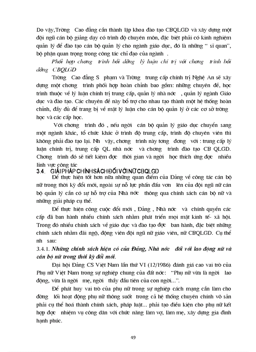 image for page Một số giải pháp nâng cao chất lượng đội ngũ nữ cán bộ quản lý giáo dục ở nghệ an giai đoạn 2003 2010